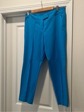 Worthington Blue Tailored Ankle Pants Size 8 Business Casual Office Front Seam